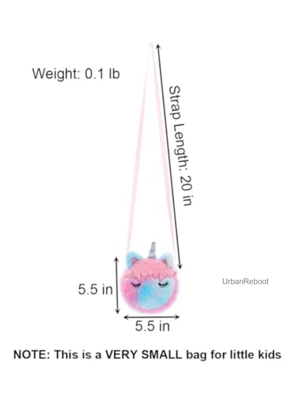 2 Pack Mini Crossbody Bag Kids Small Sling Bag Unicorn Girls Plush Purse
